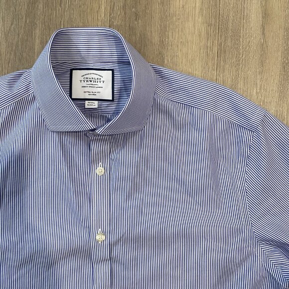 Charles Tyrwhitt Non-Iron Cotton Dress Shirt, Extra Slim Fit (16/33 inches) - Picture 2 of 8